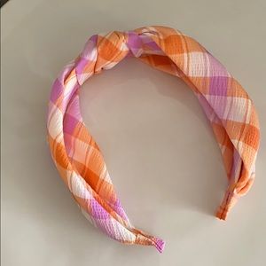 Anthro Gingham Knot Headband